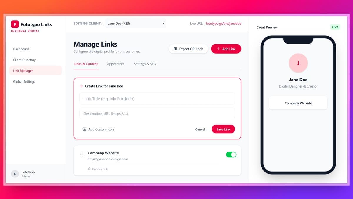 The Digital Business Card Engine