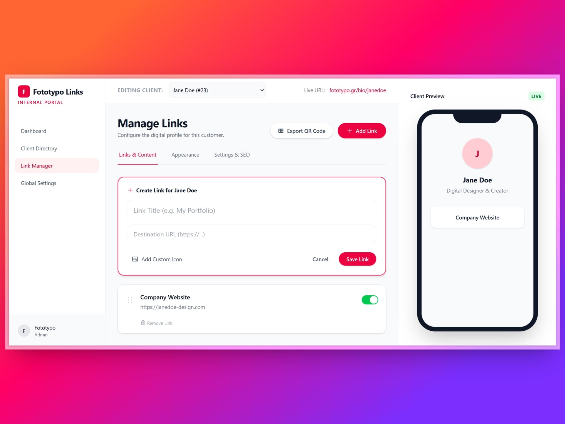 The Digital Business Card Engine